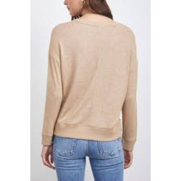 RAILS Heather Camel Brown Iggy Relaxed Fit Stretch Long Sleeve Sweater Top Large - Picture 2 of 9